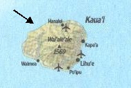 Landkarte Kauai